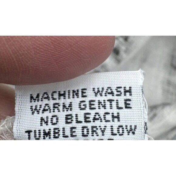 BRYN WALKER NOA Cream Black Tie Dye Linen Cowl Neck Asymmetrical Hem Tunic XS - Picture 9 of 10